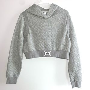 NWOT ALO Yoga Quilted Cropped Arena Hoodie